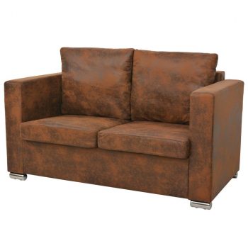 2-dijelni set sofa od umjetne brušene kože