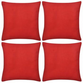 4 Crvene Jastučnice Pamuk 50 x 50 cm