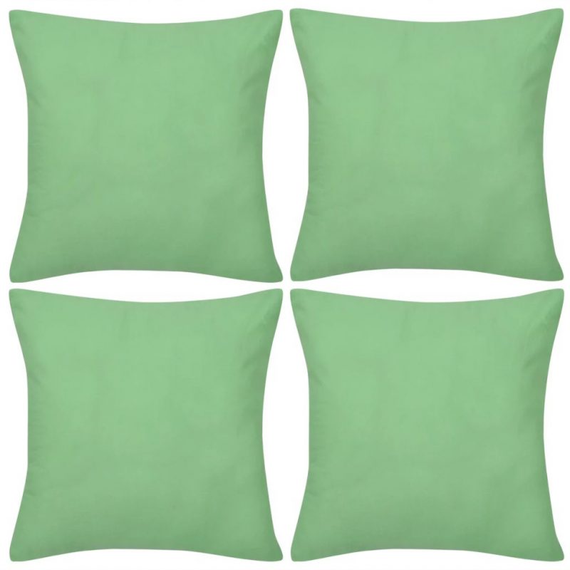 4 Zelene Jastučnice Pamuk 80 x 80 cm