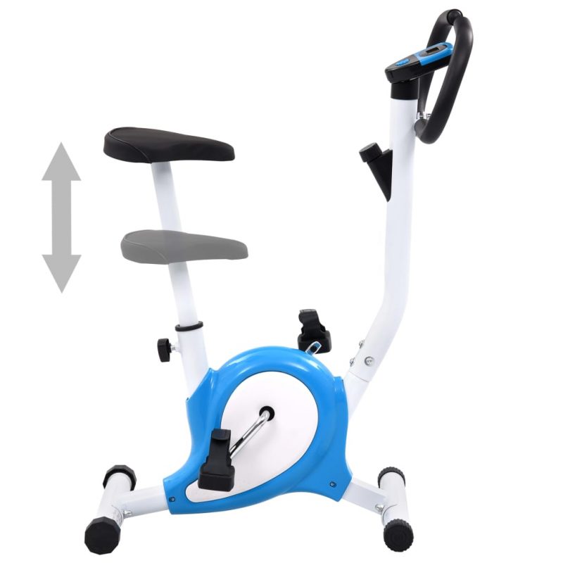 Bicikl za vježbanje s remenom za otpor plavi