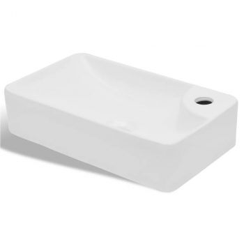 Bijeli keramički umivaonik with Faucet Hole White