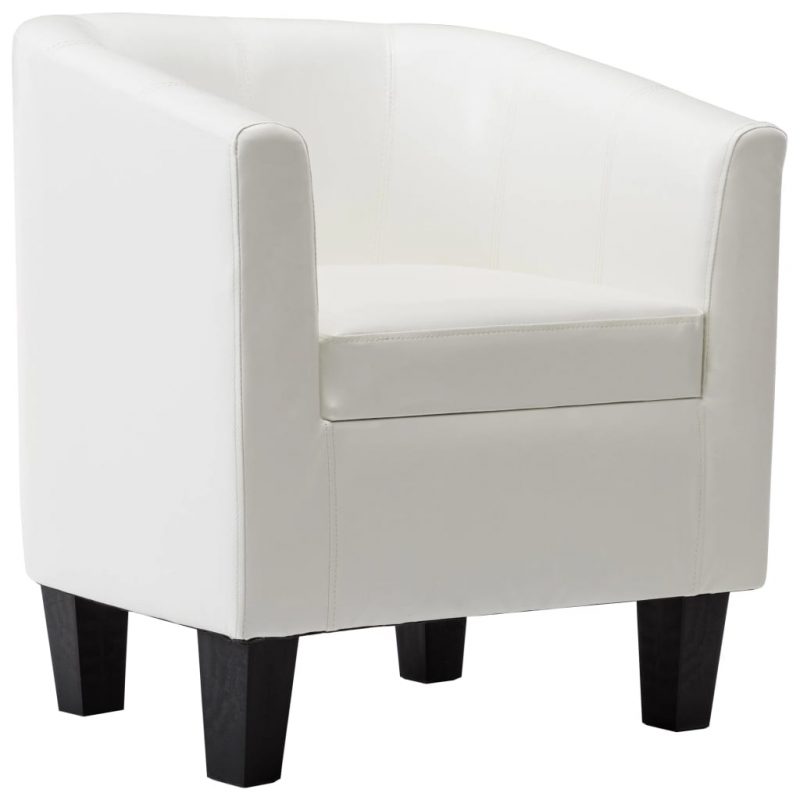 Fotelja od umjetne kože bijela