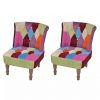 Francuske stolice od tkanine 2 kom patchwork dizajn