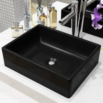 Keramički kvadratni umivaonik 41 x 30 x 12 cm crni