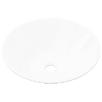 Keramički okrugli umivaonik za kupaonicu u bijeloj boji velikog sjaja