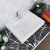Luksuzni Keramički Pravokutni Umivaonik s Otvorom za Slavinu Bijeli  60 x 46 cm