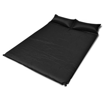 Madrac za spavanje samonapuhujući crni 190 x 130 x 5 cm (za 2 osobe)