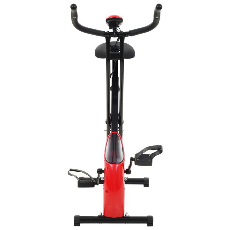 Magnetski bicikl za vježbanje s mjerenjem pulsa crno crveni