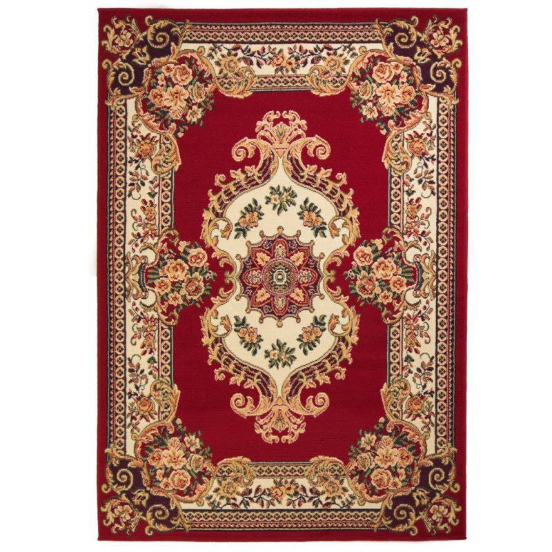 Orijentalni tepih perzijskog dizajna 160 x 230 cm crveni/bež