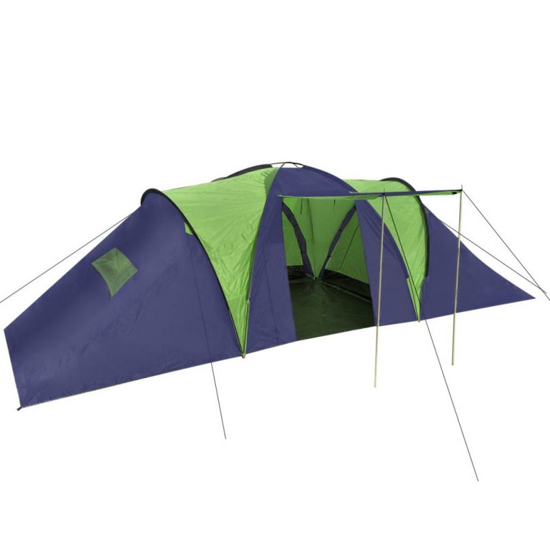 Poliesterski šator za kampiranje za 9 osoba plavo-zeleni