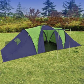 Poliesterski šator za kampiranje za 9 osoba plavo-zeleni