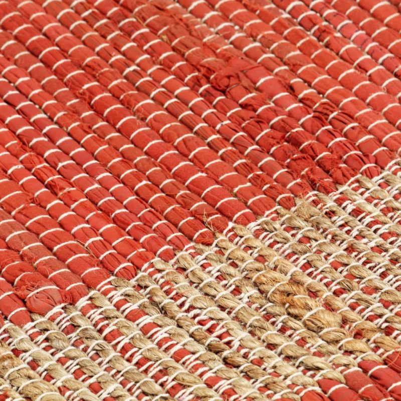Ručno rađeni tepih od jute crveni 120 x 180 cm