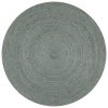 Ručno rađeni tepih od jute okrugli 120 cm maslinastozeleni