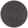 Ručno rađeni tepih od jute okrugli 150 cm tamnosivi