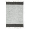 Ručno tkani tepih Chindi od kože 160x230 cm svjetlosivi i crni