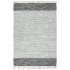 Ručno tkani tepih Chindi od kože 190 x 280 cm sivi