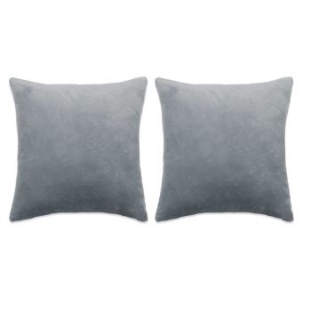 Set jastuka od velura 2 kom 45x45 cm sivi