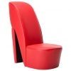 Stolica u obliku visoke pete od umjetne kože crvena