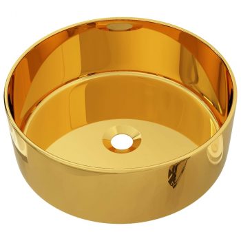 Umivaonik 40 x 15 cm keramički zlatni