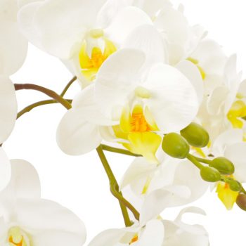 Umjetna orhideja s posudom bijela 60 cm