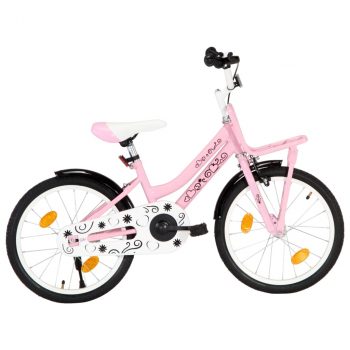 Dječji bicikl s prednjim nosačem 18 inča ružičasto-crni