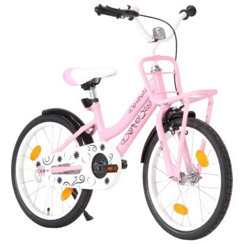 Dječji bicikl s prednjim nosačem 18 inča ružičasto-crni