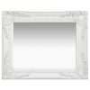 Zidno ogledalo u baroknom stilu 50 x 40 cm bijelo