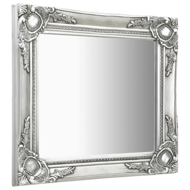 Zidno ogledalo u baroknom stilu 50 x 50 cm srebrno
