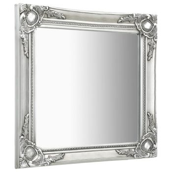 Zidno ogledalo u baroknom stilu 60 x 60 cm srebrno