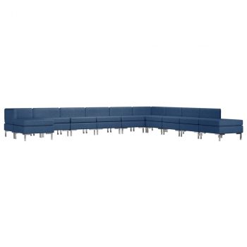 11-dijelni set sofa od tkanine plavi