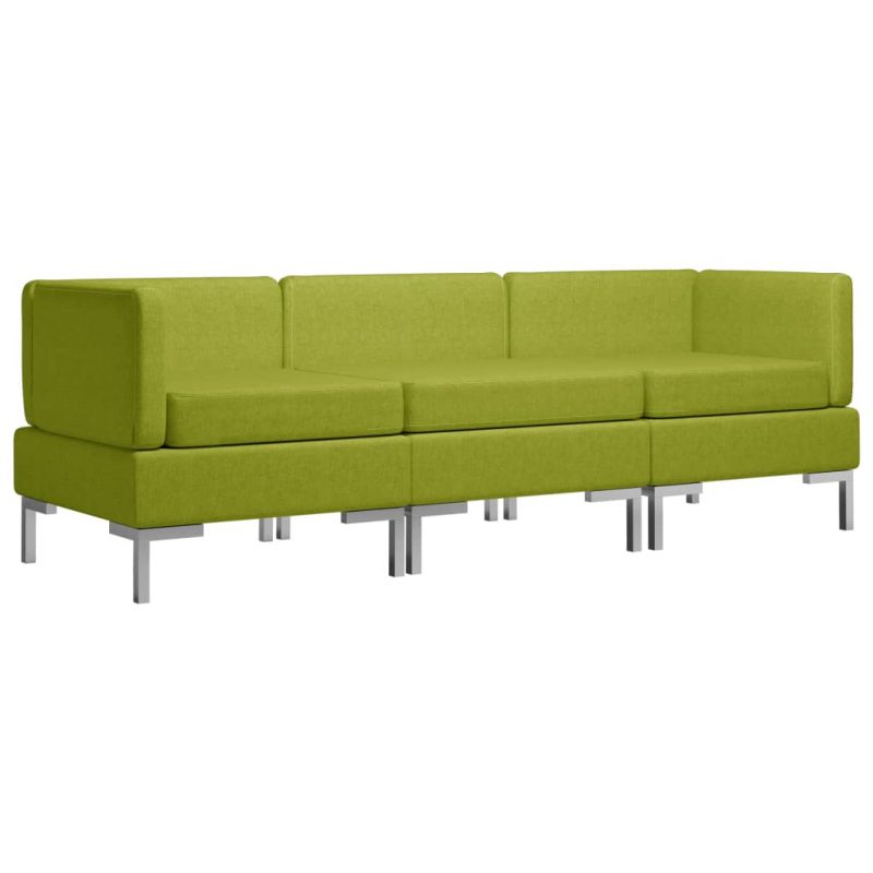 3-dijelni set sofa od tkanine zeleni