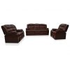 3-dijelni set sofa od umjetne kože smeđi