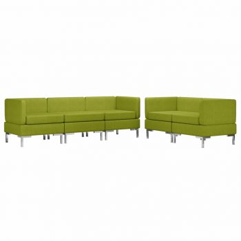 5-dijelni set sofa od tkanine zeleni