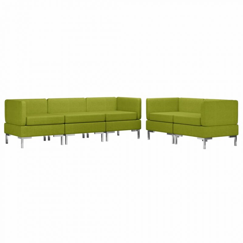 5-dijelni set sofa od tkanine zeleni