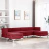 6-dijelni set sofa od tkanine crvena boja vina
