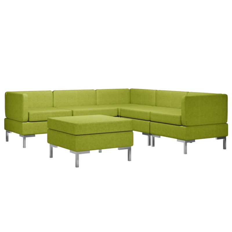 6-dijelni set sofa od tkanine zeleni