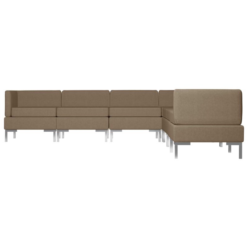 7-dijelni set sofa od tkanine smeđi