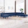 9-dijelni set sofa od tkanine plavi