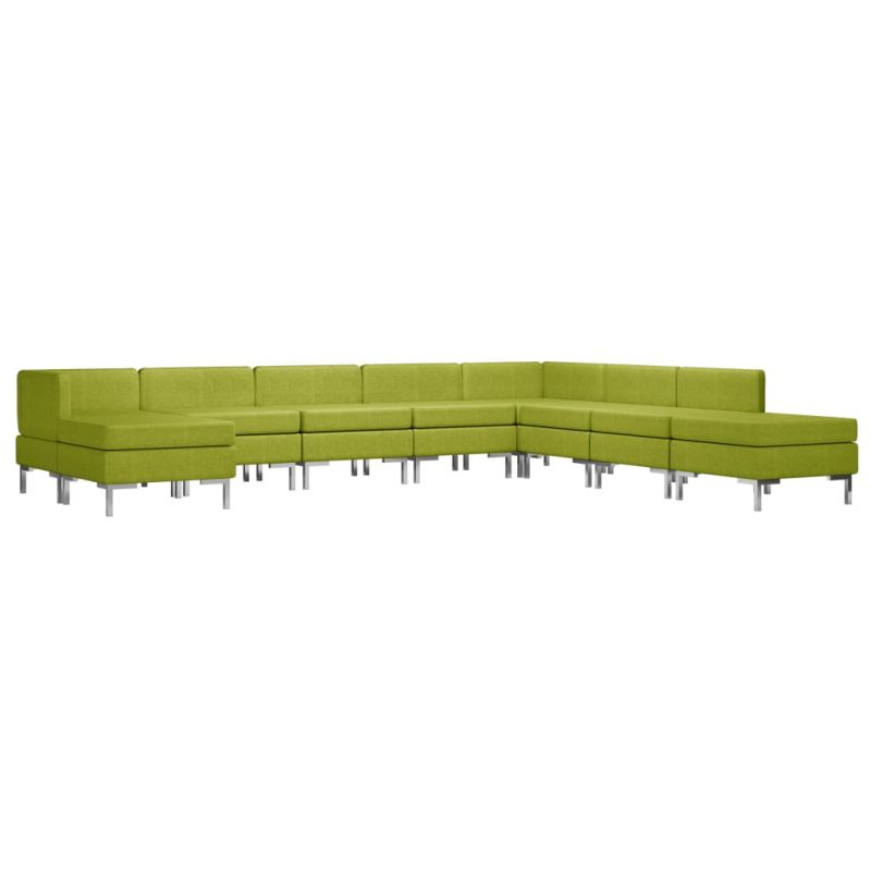 9-dijelni set sofa od tkanine zeleni