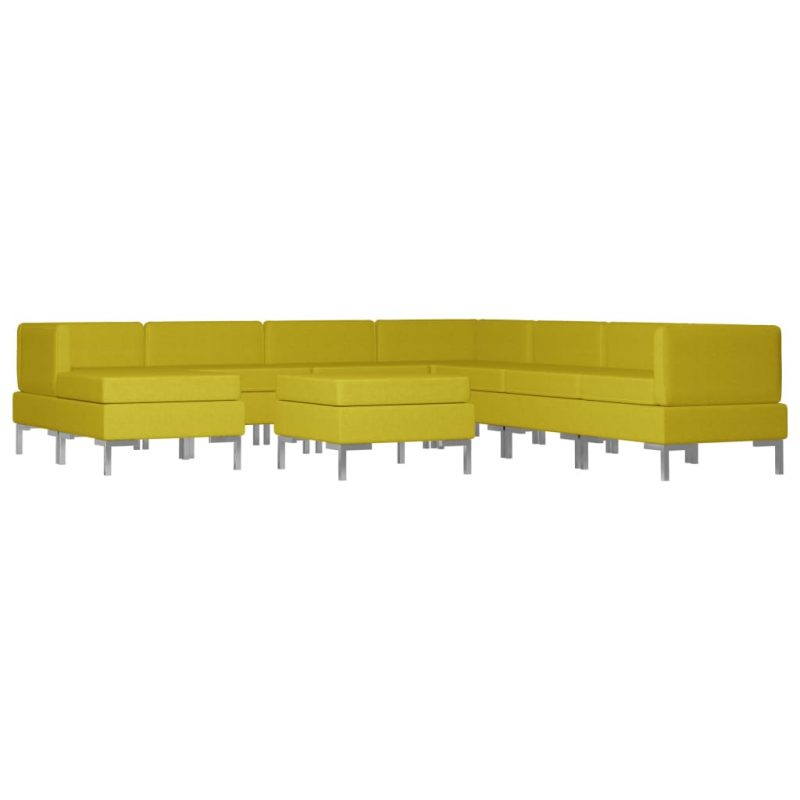 9-dijelni set sofa od tkanine žuti