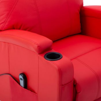 Fotelja na podizanje od umjetne kože crvena