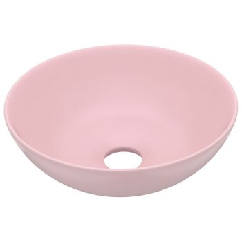 Kupaonski umivaonik od keramike mat ružičasti okrugli