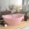 Luksuzni ovalni umivaonik mat ružičasti 58