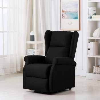 Masažna fotelja na podizanje od tkanine crna