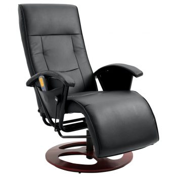 Masažna stolica od umjetne kože crna