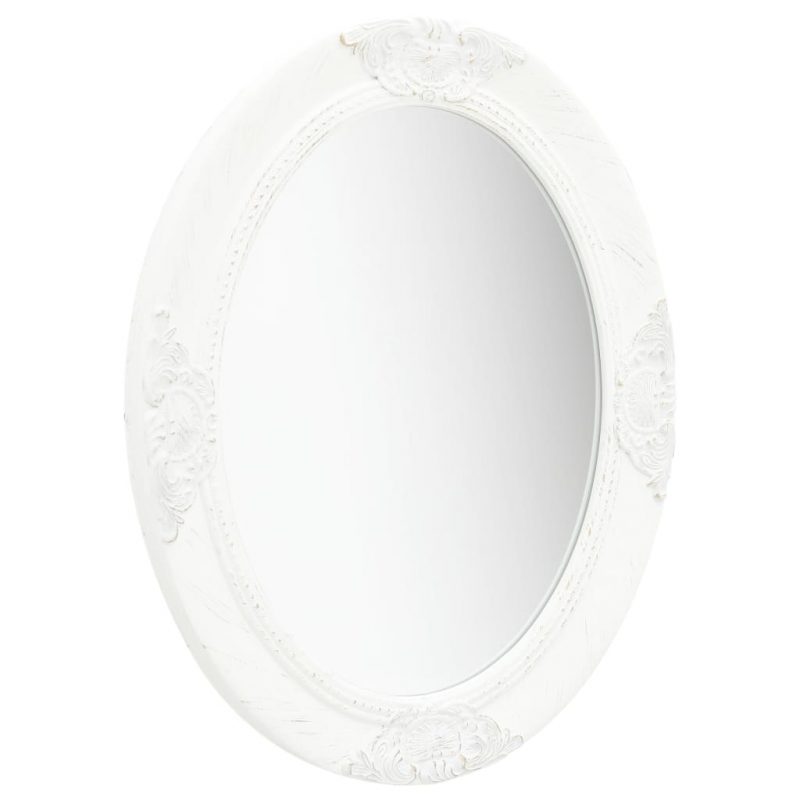 Zidno ogledalo u baroknom stilu 50 x 60 cm bijelo