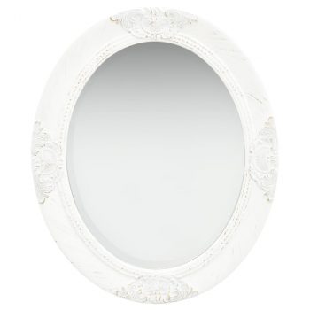 Zidno ogledalo u baroknom stilu 50 x 60 cm bijelo