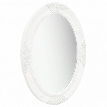 Zidno ogledalo u baroknom stilu 50 x 70 cm bijelo