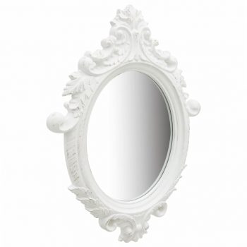 Zidno ogledalo u dvorskom stilu 56 x 76 cm bijelo