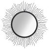 Zidno ogledalo u obliku sunca 80 cm crno